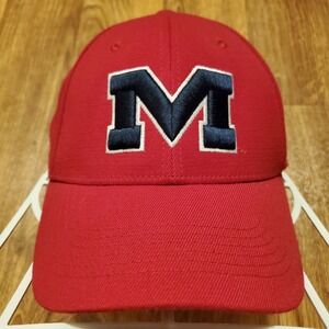 Vintage Ole Miss Rebels‎ Hat Cap Adult Red Fitted Colonel Reb Wool Rare